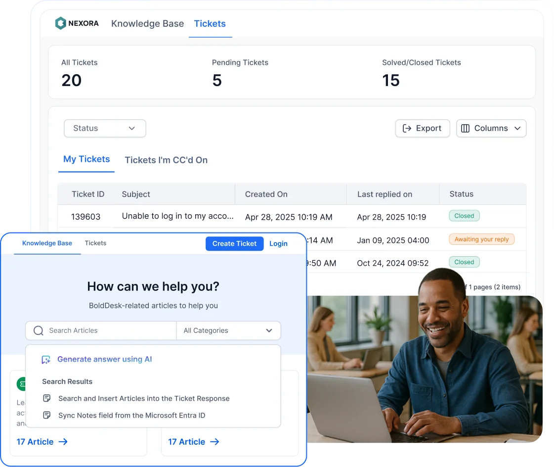 Branded client portal software with ticketing and all-in-one client support