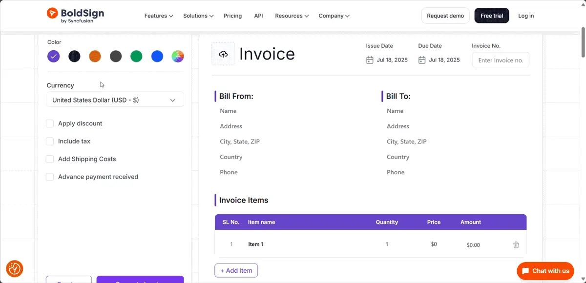 Free-Invoice-Generator-Create-Invoice-Online-BoldSign