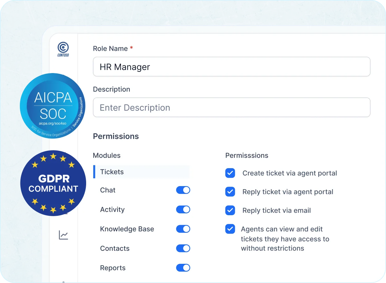 Knowledge management system permissions and security with roles and content control