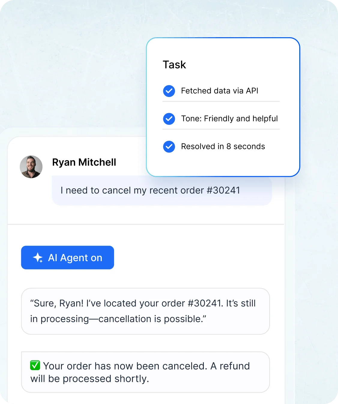 AI agent for live chat software