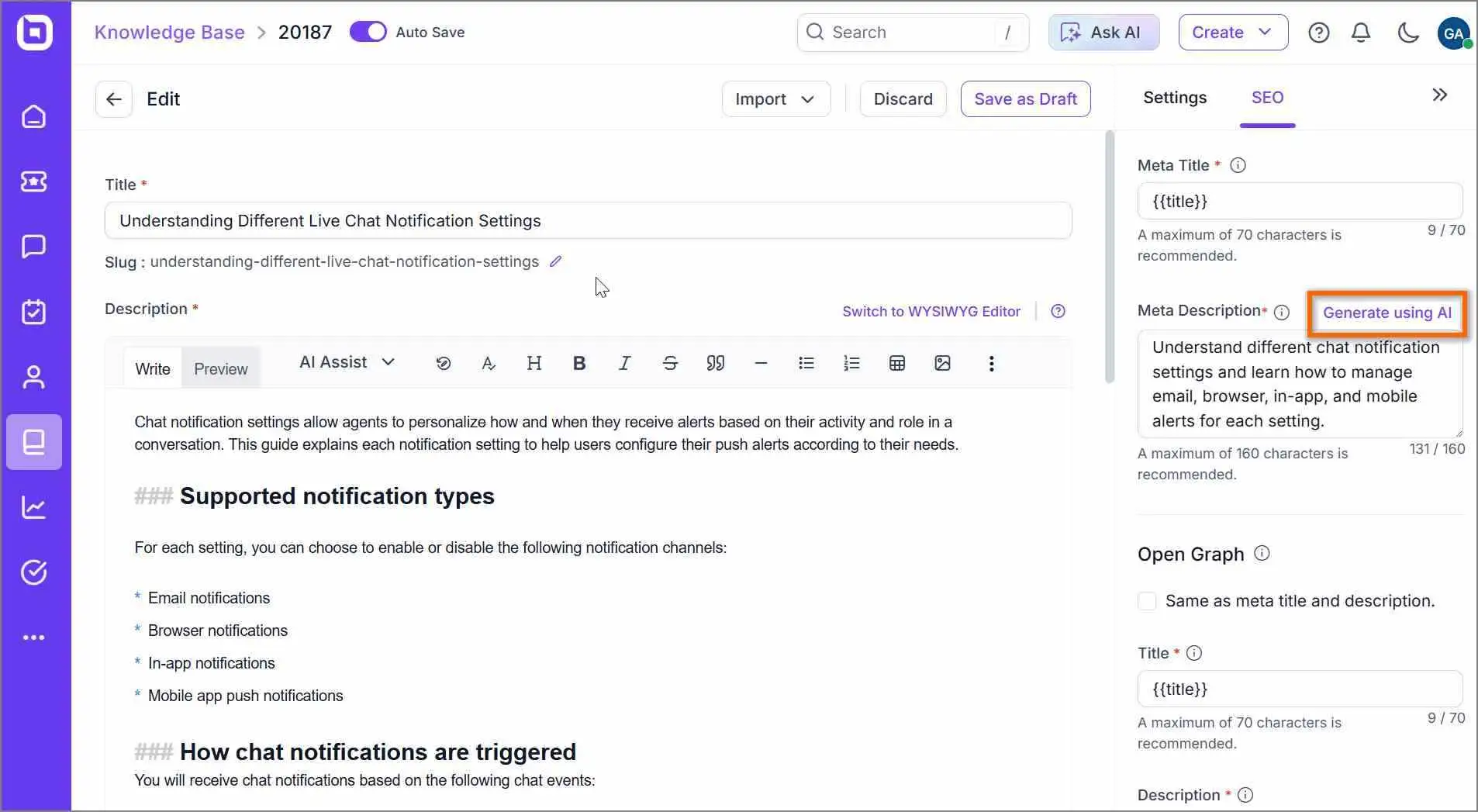 Generating content using generative AI