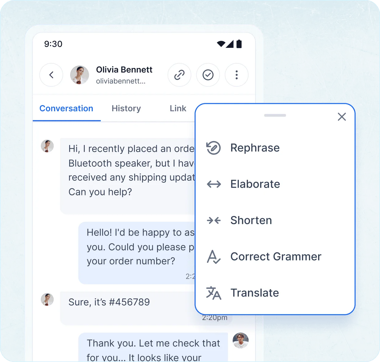 Mobile help desk with live chat to support customers wherever you are.