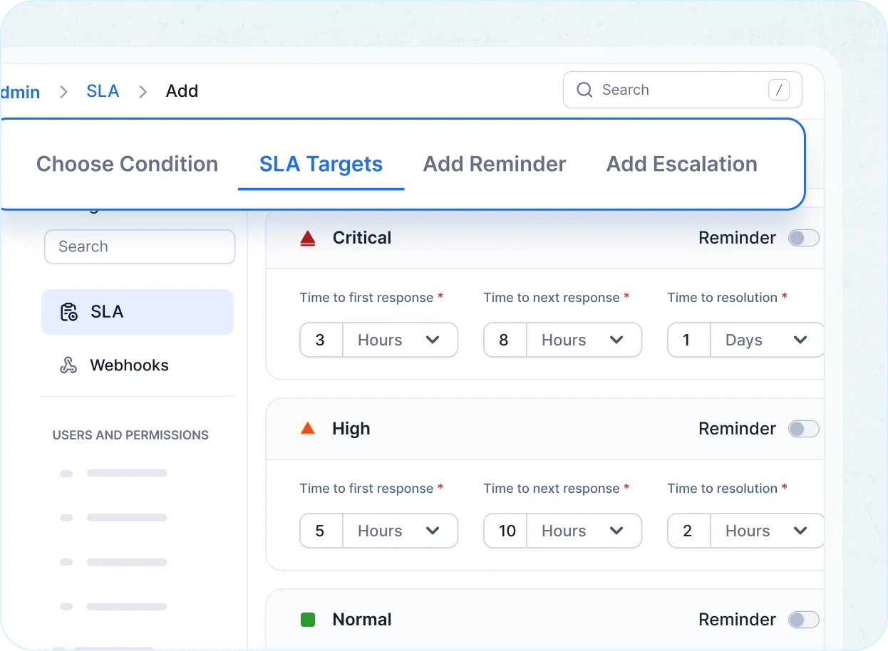 SLA management in complaint management software to set deadlines, alerts, and monitor.