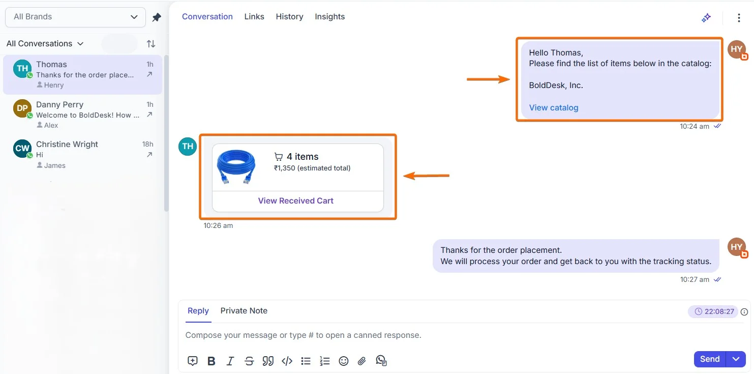 WhatsApp Catalog Template Support