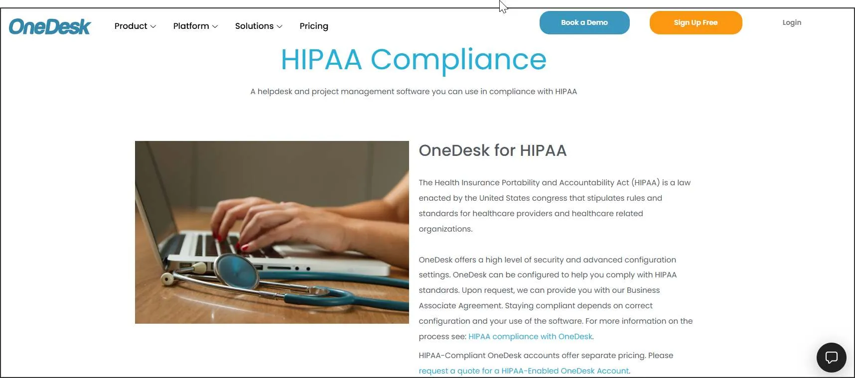 One desk HIPAA-compliant ticketing system