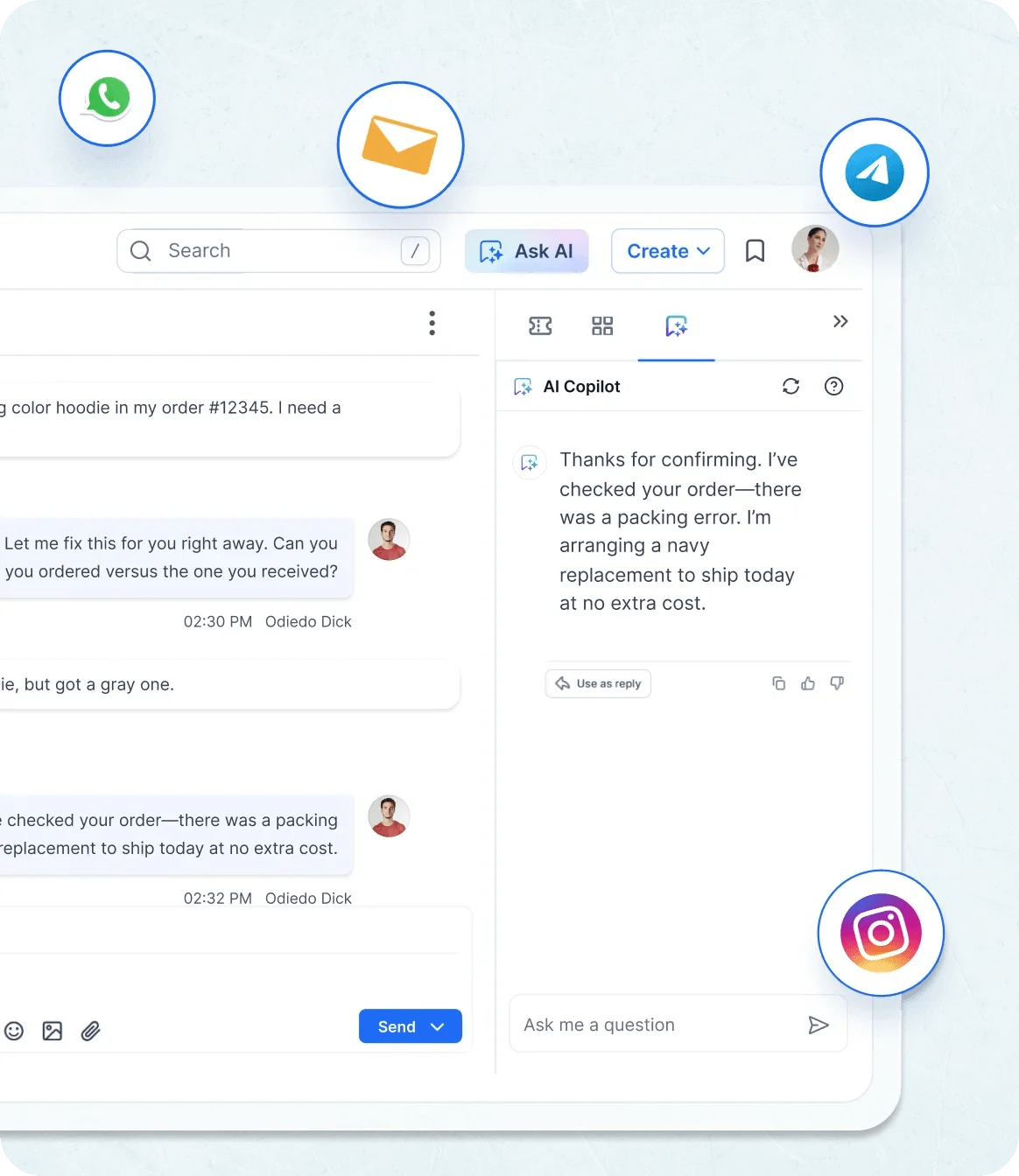 AI chat actions in live chat software automate replies, tasks & match brand tone.
