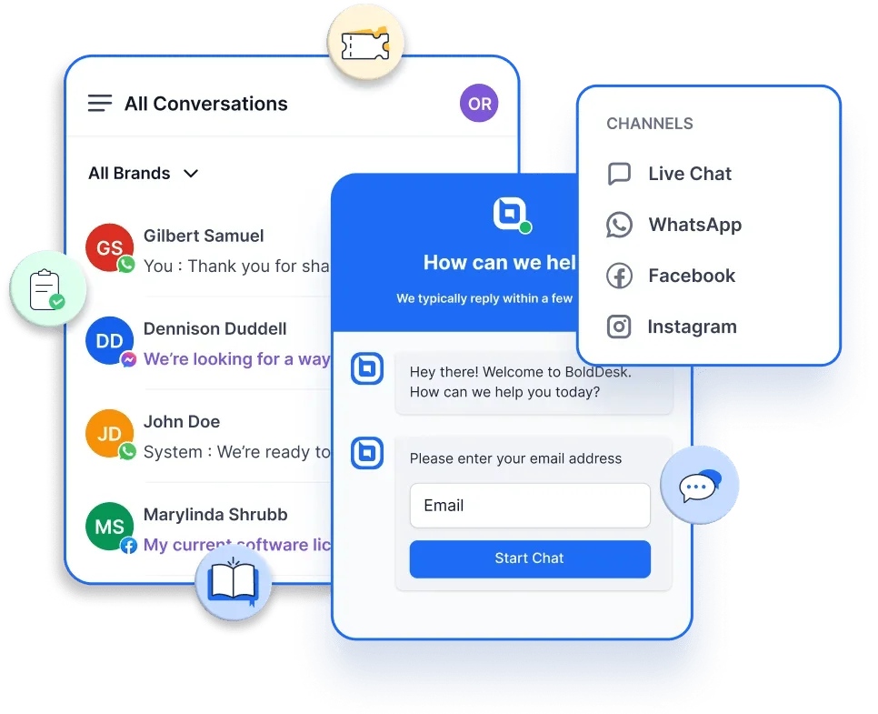 Start a 15-day free trial of the BoldDesk email ticketing system.