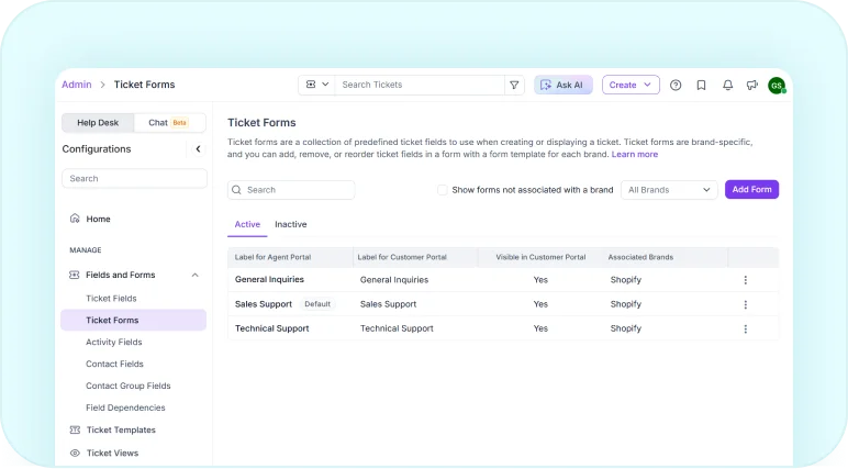 Create and Manage Multiple Ticket Forms for Better Support