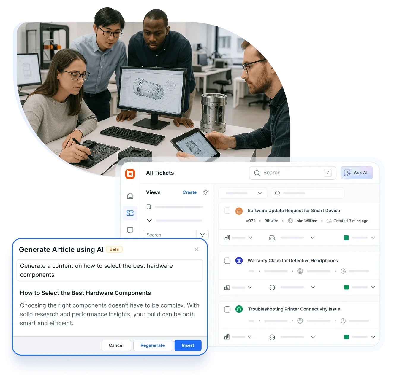 Free help desk software for startups includes self-service and issue tracking tools for tech hardware teams.