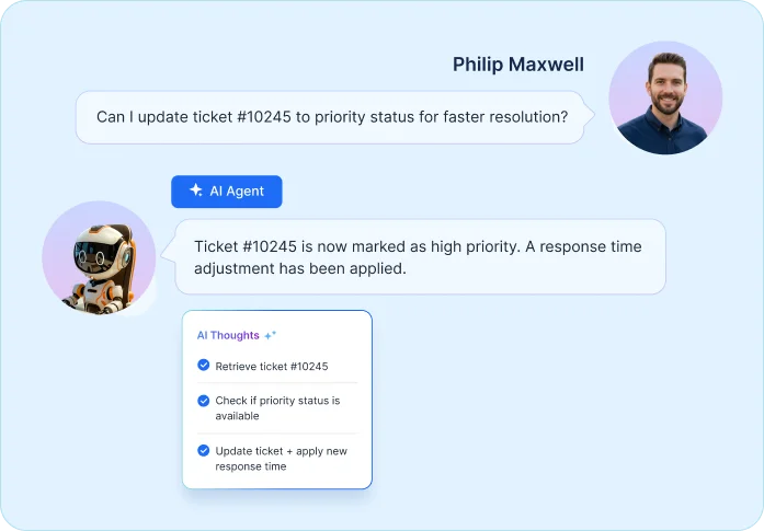 Help desk for call center with AI agents that automate replies, translate chats, and coach performance.