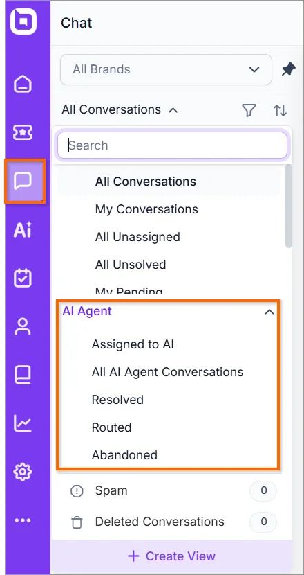 AI-powered views and filters