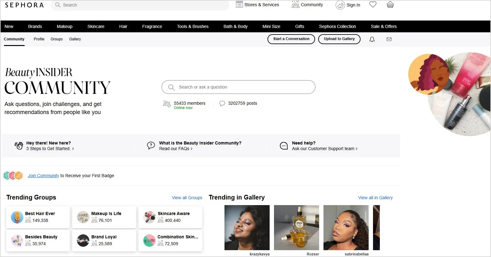 Sephora’s beauty insider community