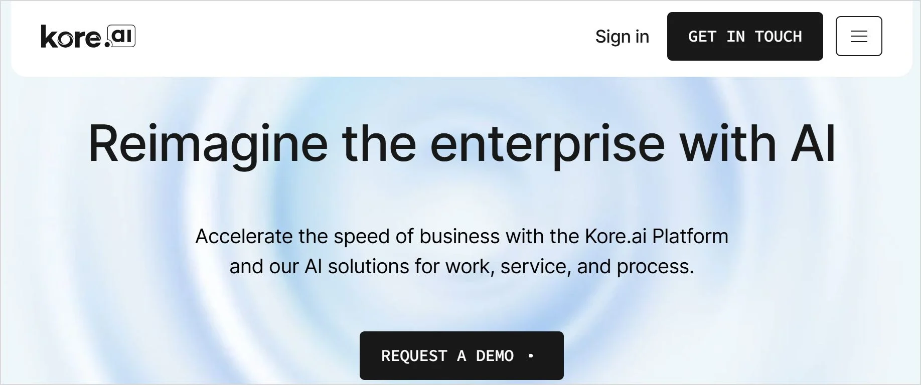 Kore AI home page