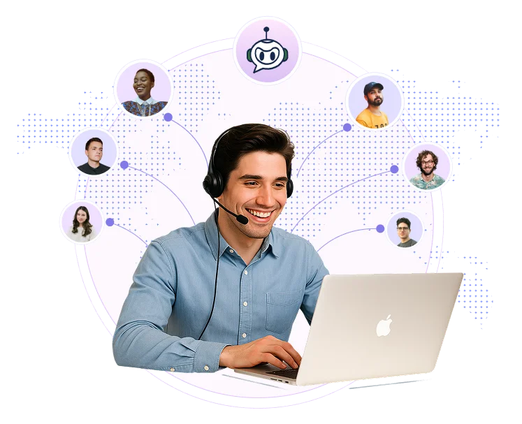 Help desk for call center with AI-powered support, global agent network, and scalable automation.