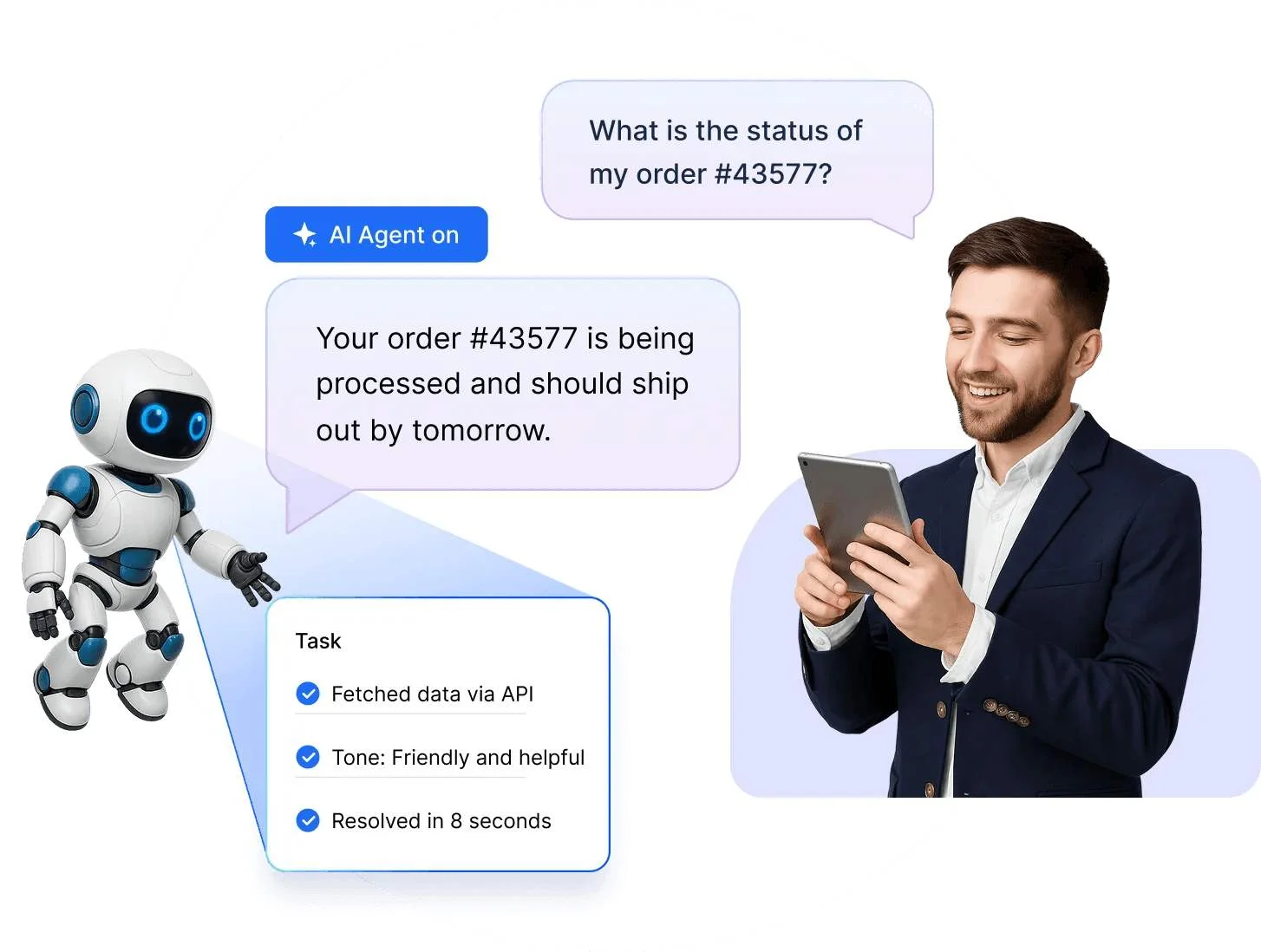 BoldDesk's AI agent home page