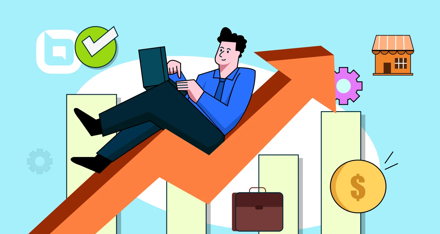 Man sitting with a laptop in a workspace, representing BoldDesk for SMBs as a modern helpdesk solution designed for small business environments