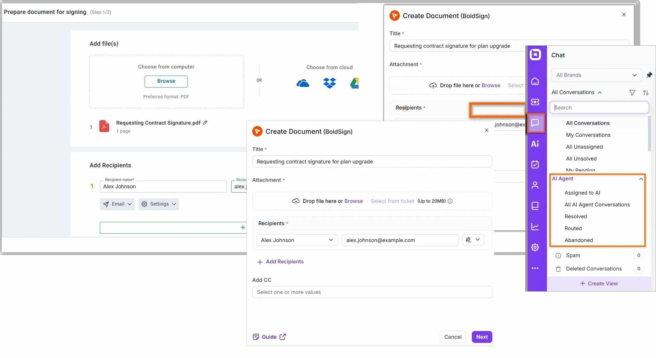 BoldDesk-BoldSign Integration