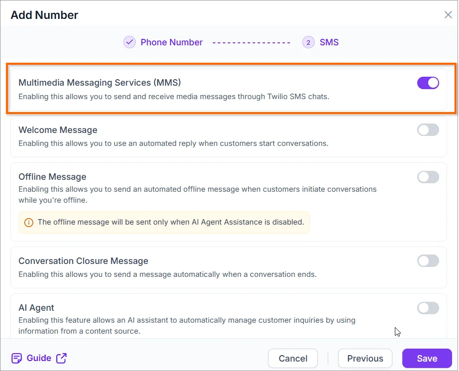BoldDesk Twilio mms support