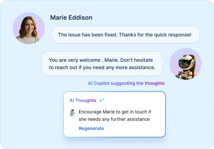 Help desk for call center with AI Copilot that suggests replies, tracks SLAs, and ensures compliance.