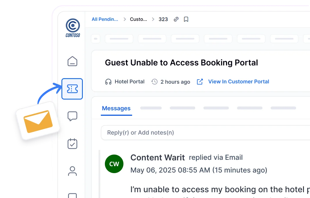 Hospitality help desk software managing booking issues for better customer service in hospitality industry.