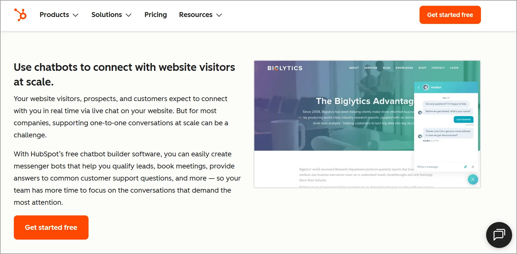 An Image Showing the HubSpot AI Chatbot Builder