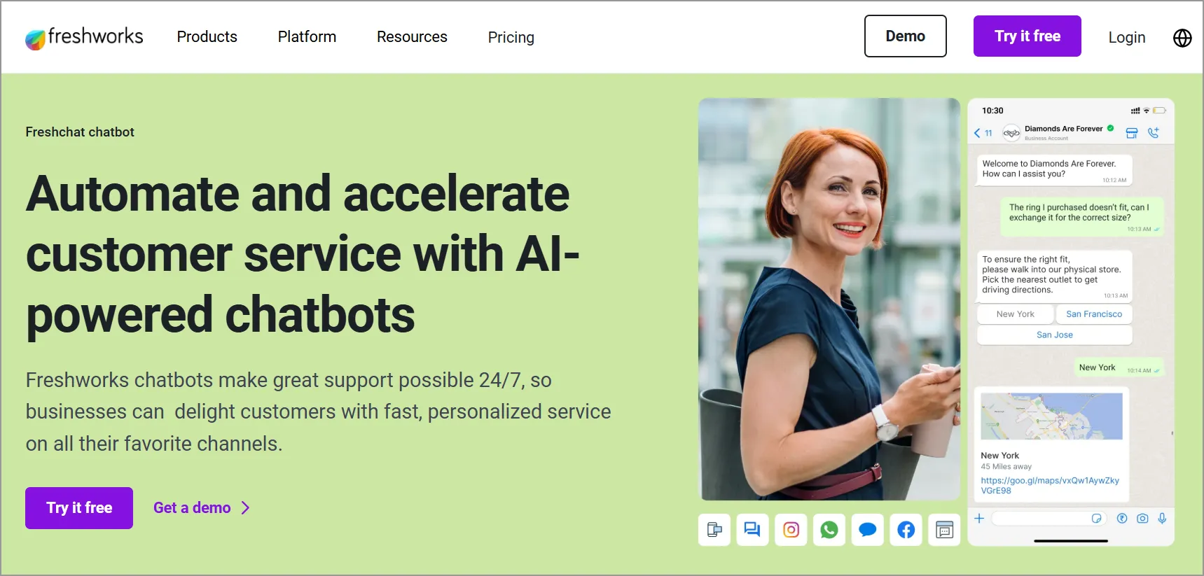 An image showing freshdesk one of the best AI chatbot software