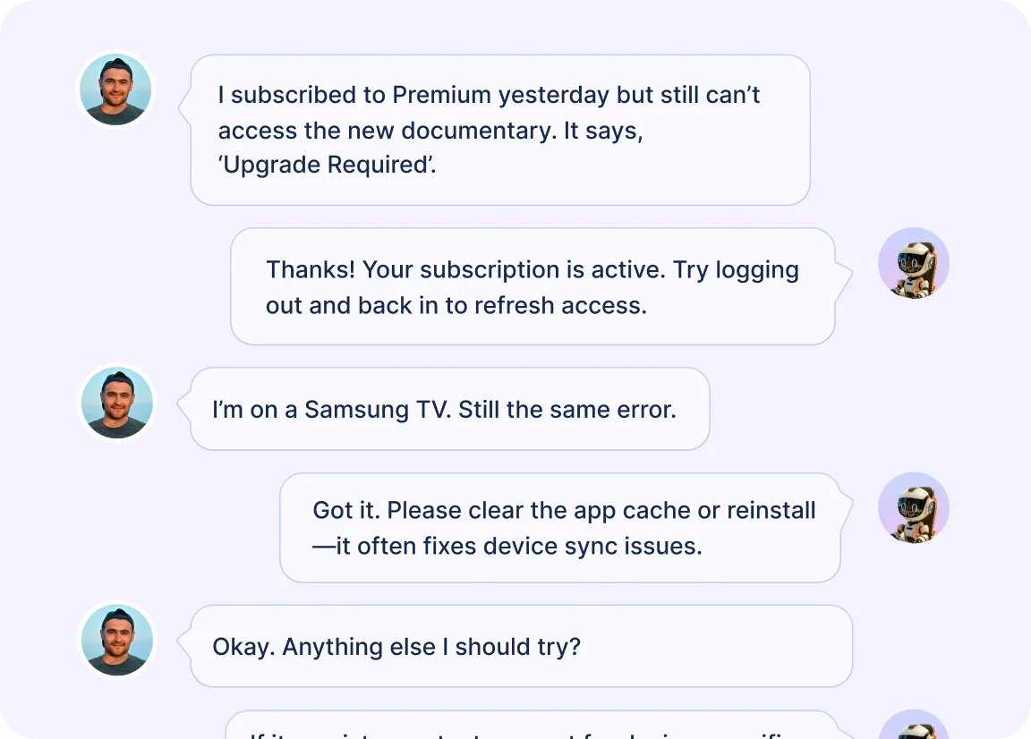 AI Agent solving viewer issues for media teams with automated support, smart routing, and fast replies.