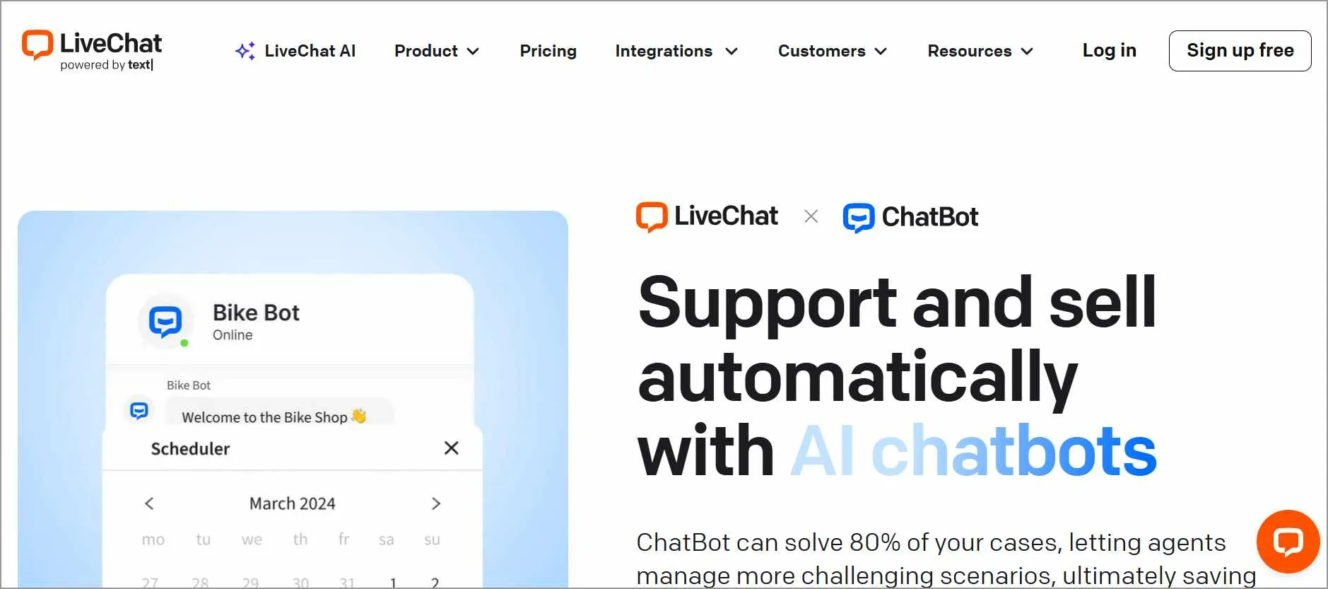 An illustration image for LiveChat AI chatbot software 
