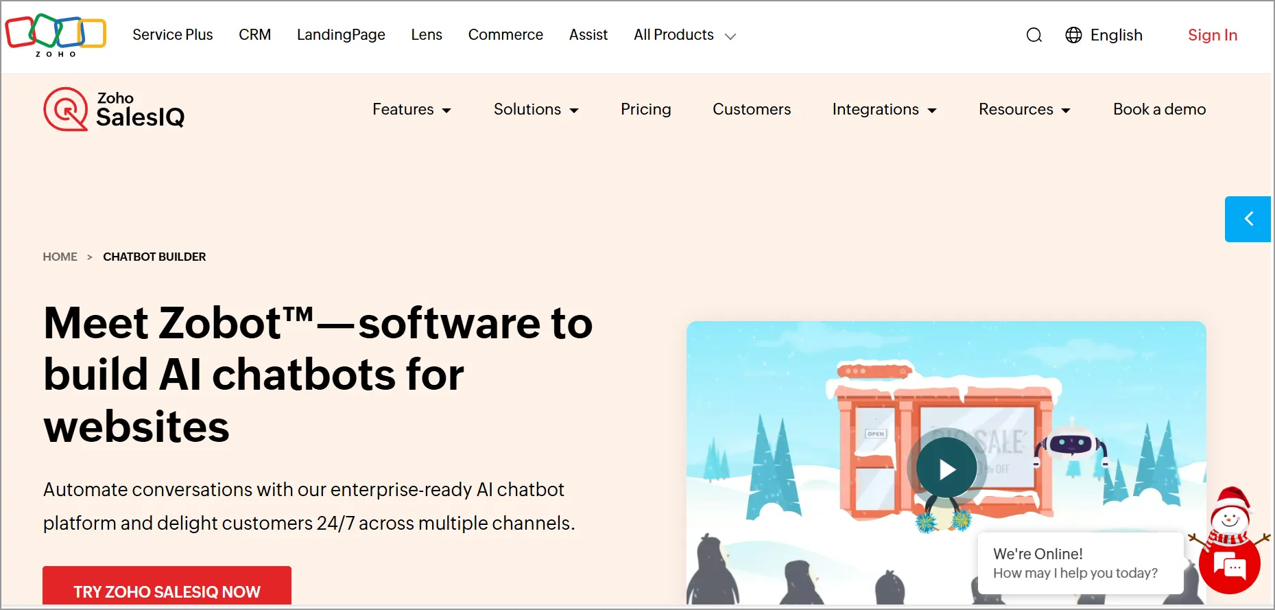 Zoho sales IQ the top AI chatbot solutions for sales