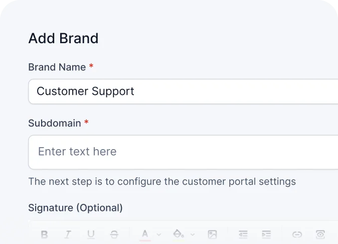 Hospitality help desk software with multi-brand support to manage multiple hotel properties under one account.