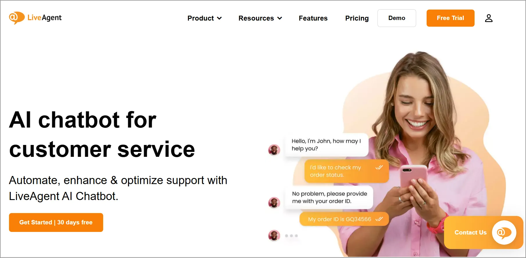 An image showing the top AI chatbot for LiveAgent software