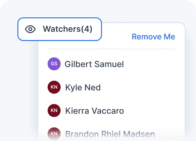 Hospitality help desk software with followers and watchers feature to monitor ticket progress and escalations.