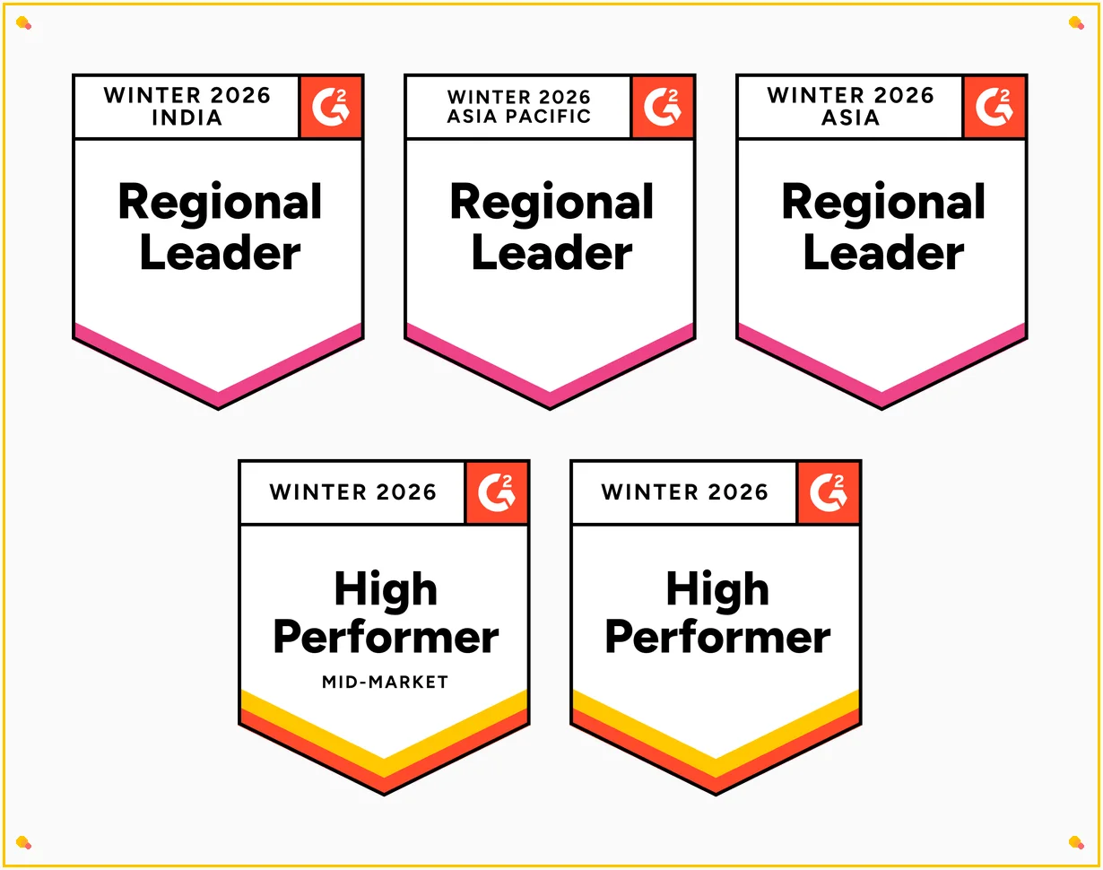 Five G2 Winter 2026 award badges for regional leadership and high performance in live chat software categories.