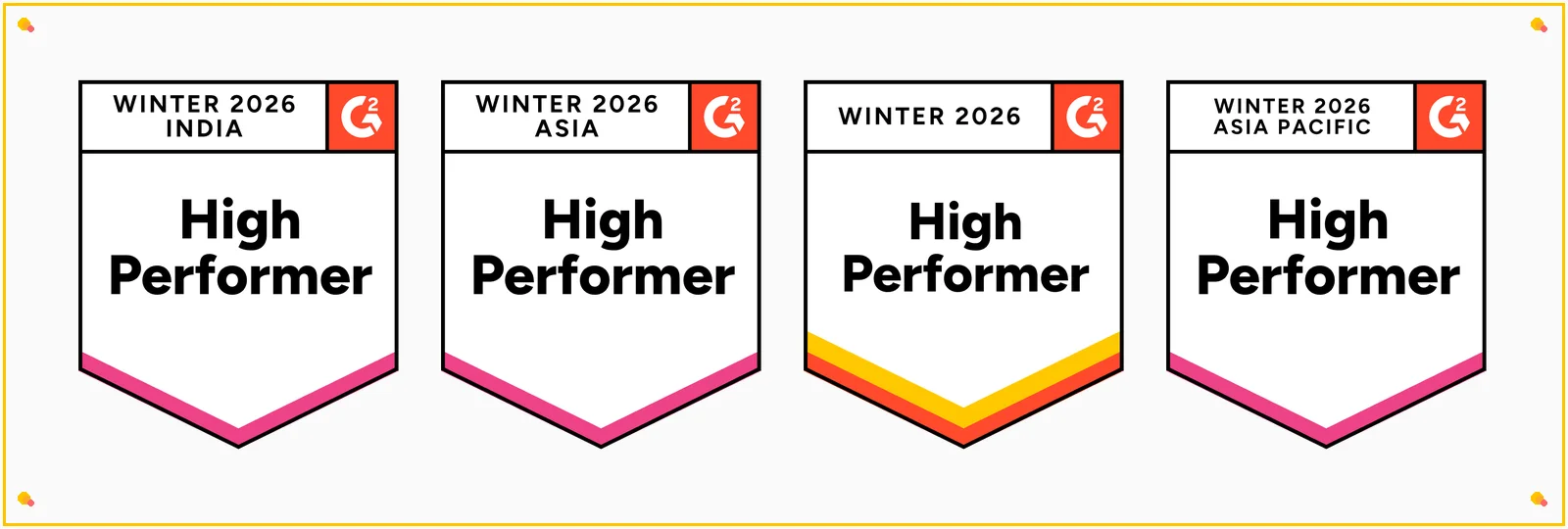 Four G2 Winter 2026 badges recognizing BoldDesk’s high performance in knowledge management across Asia and India.