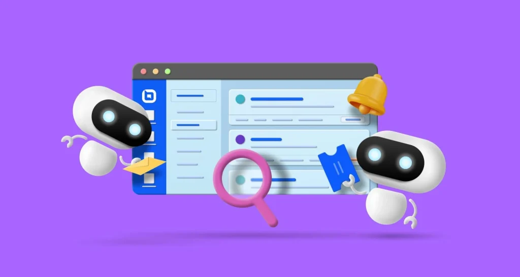 AI-driven help desk automation ideas showing ticket workflows, alerts, and service desk automation interface.