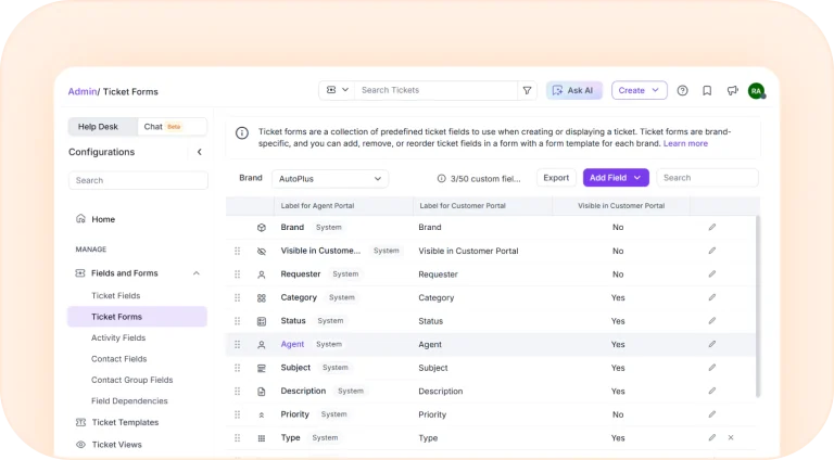 Customizing your ticket creation form for efficient customer support