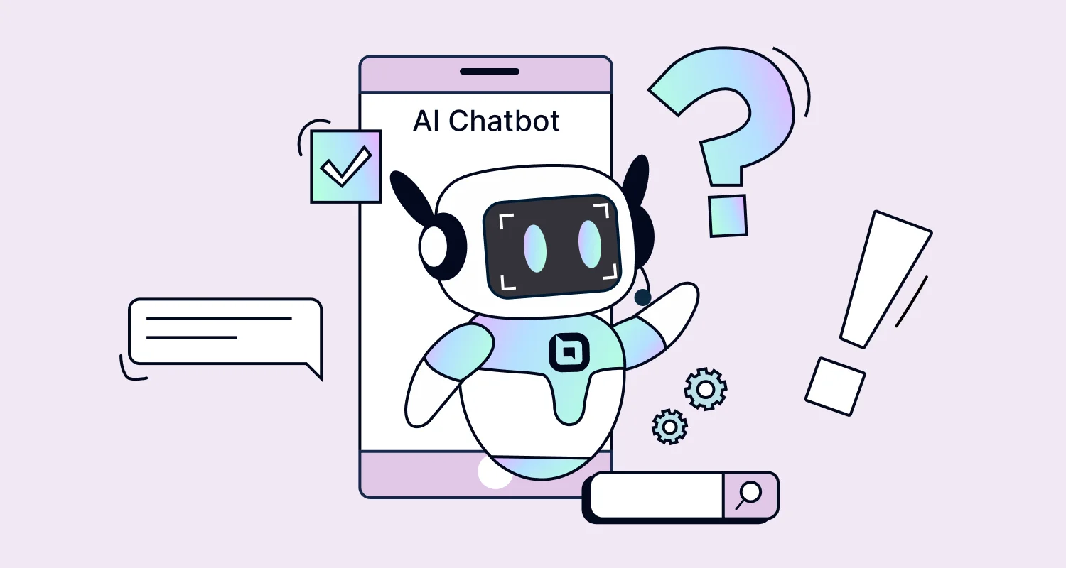 An illustration of image showing AI chatbot for customer support