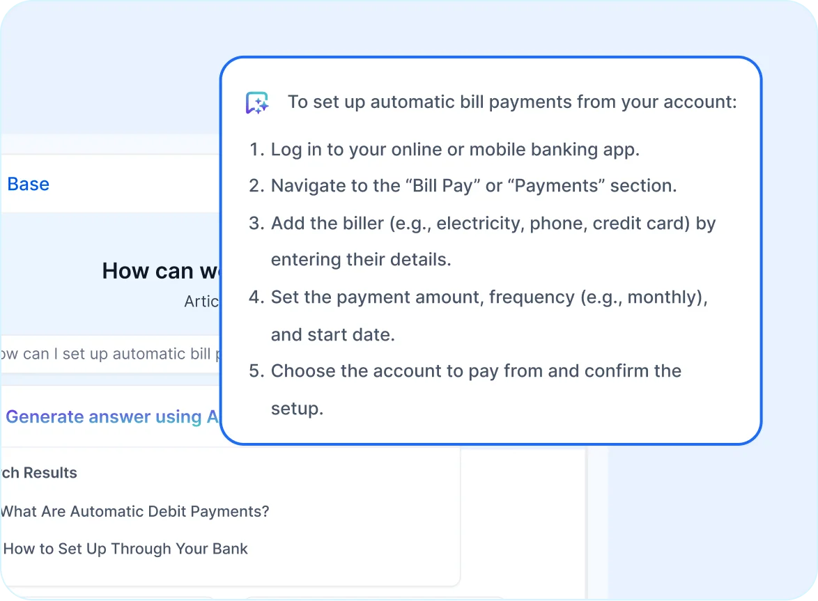 
Pop-up showing steps to set automatic bill payments with login, biller setup, and terms inside secure client portal software.
