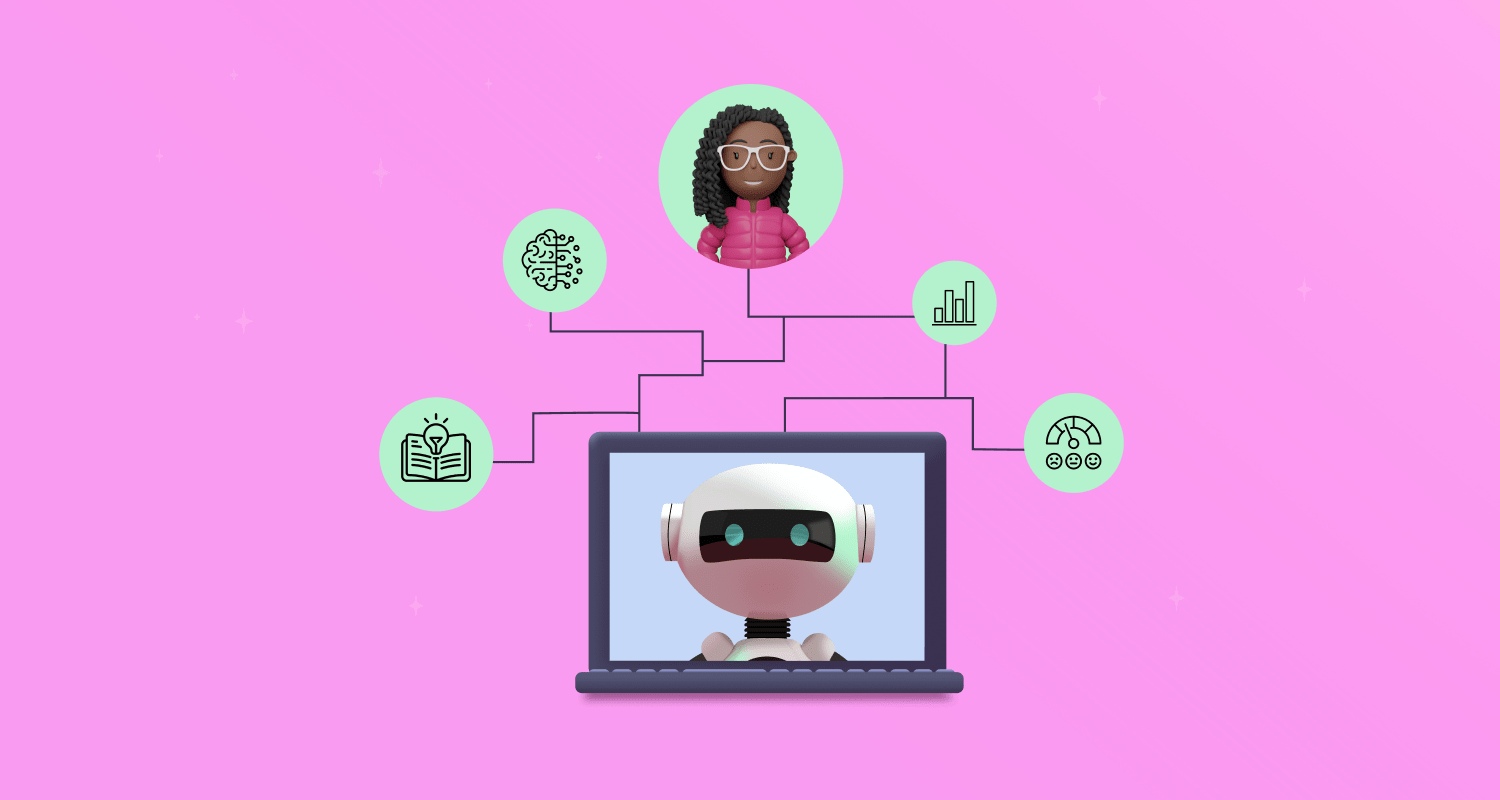 AI knowledge base connecting customer queries, analytics, and self‑service support through an AI‑powered knowledge system.