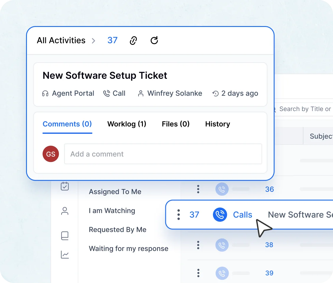 Calls in task management system