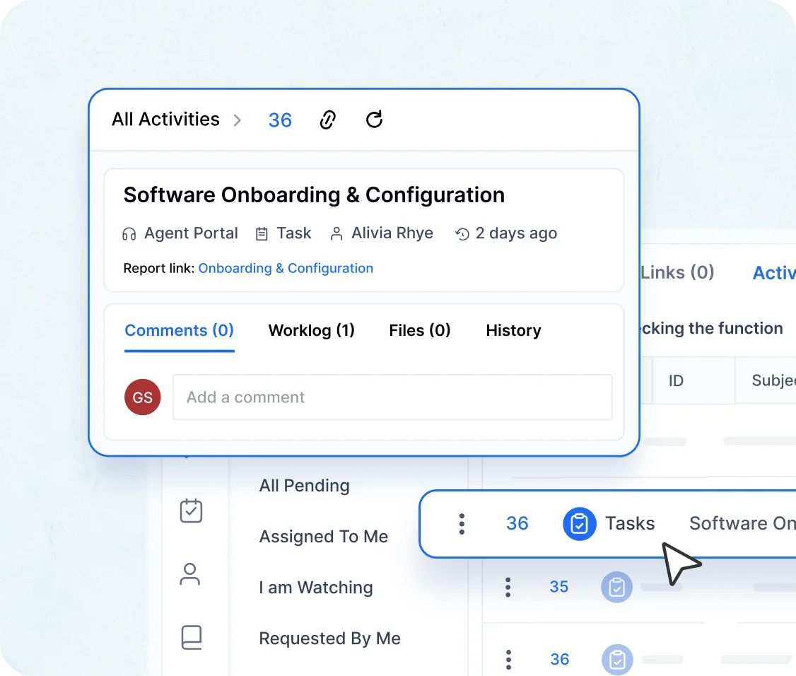 Tasks module with task management system