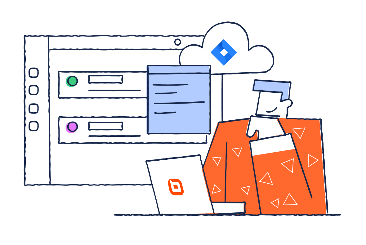 Illustration showing a user viewing Jira issue information within the BoldDesk interface to ensure consistent updates.