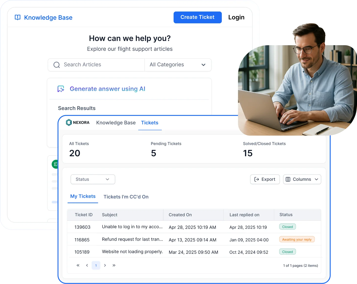 Customer portal within a fan self‑service platform where users can access tickets, subscriptions, and updates