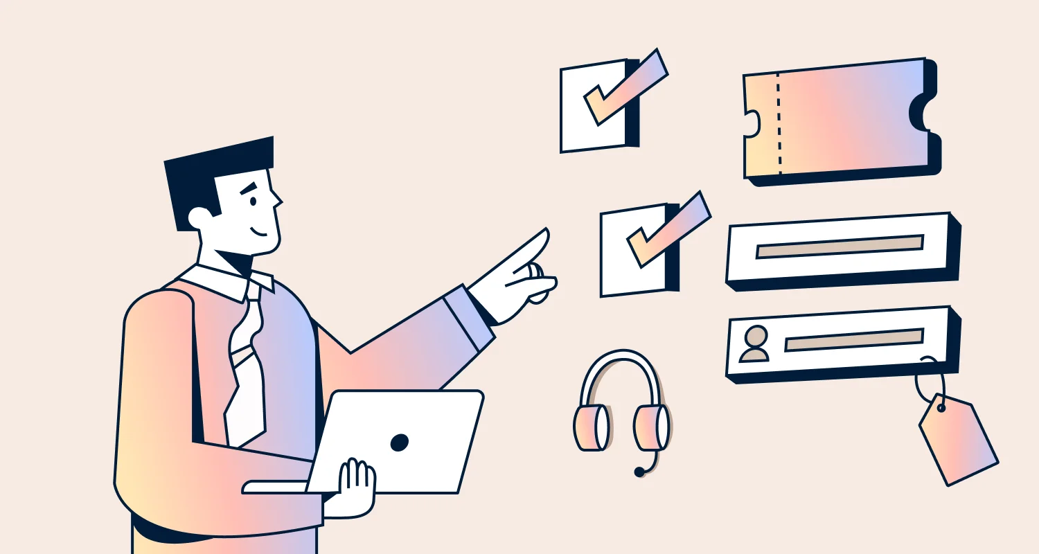 Banner showing organized ticket tags used for a ticket tagging convention.