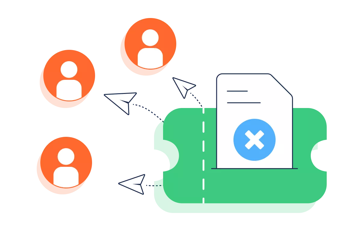 Rejected document routed back to multiple users, representing BoldSign integration for signature error handling.