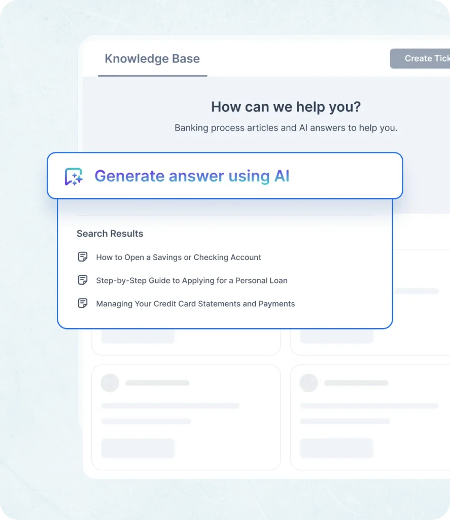 Self-service in help desk software AI search, article tips & multilingual knowledge base.