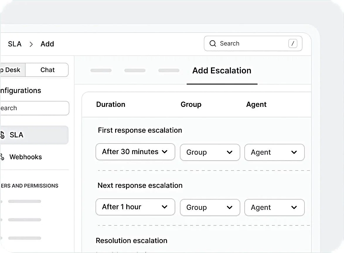 Image of SLA targets used in ticket triage to define response and resolution times by priority