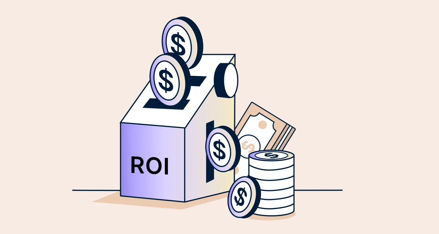 Illustration of support operations metrics and financial gains used in a support tooling ROI model for customer service