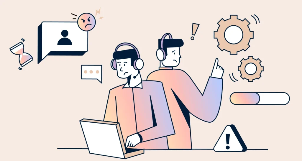 A banner graphic visualizing the contrast between fast initial replies and slow issue resolution, the fast replies, slow fixes problem.