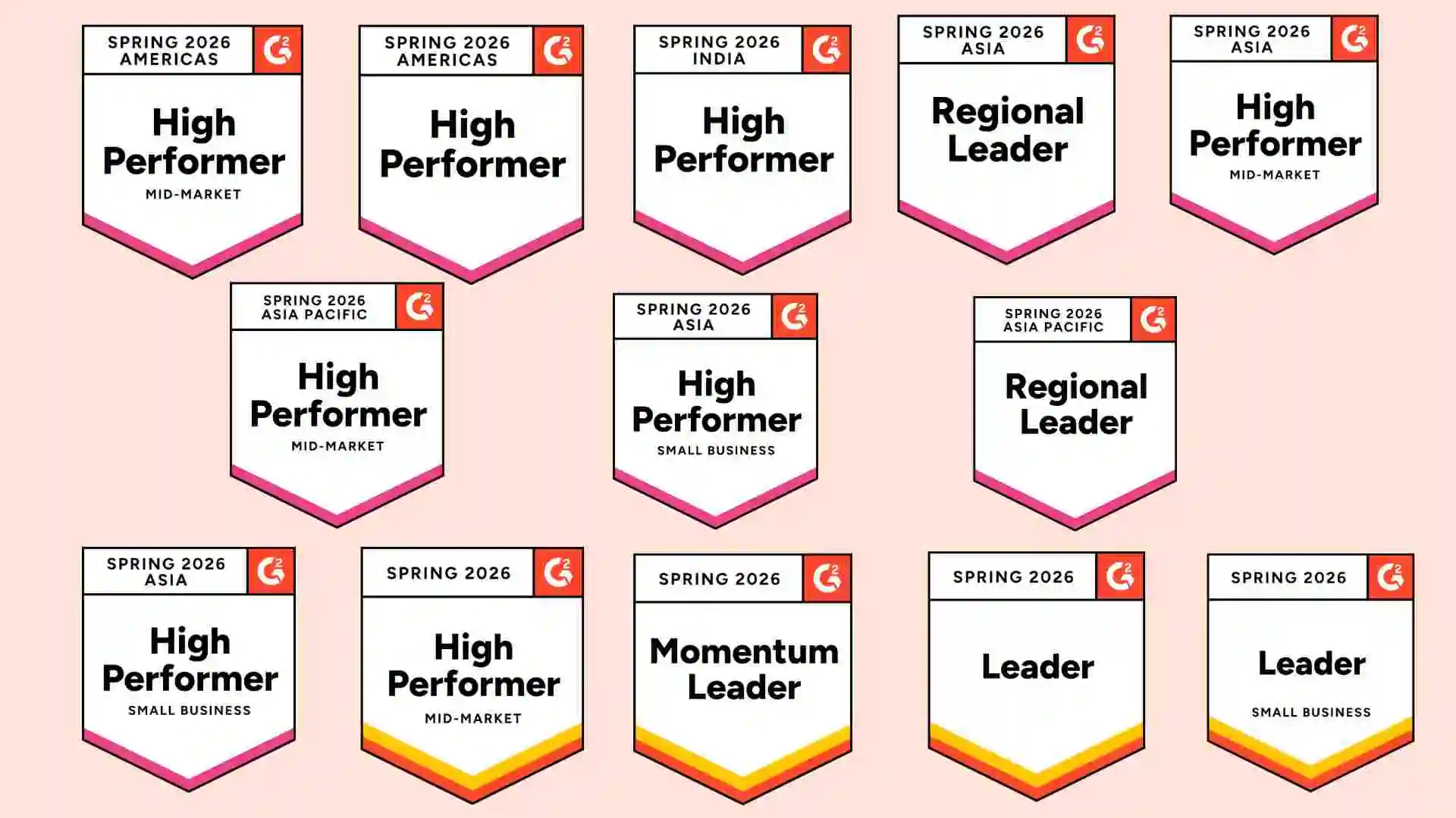 BoldDesk G2 spring 2026 reports badges including G2 leader and High Performer honors across global support categories.